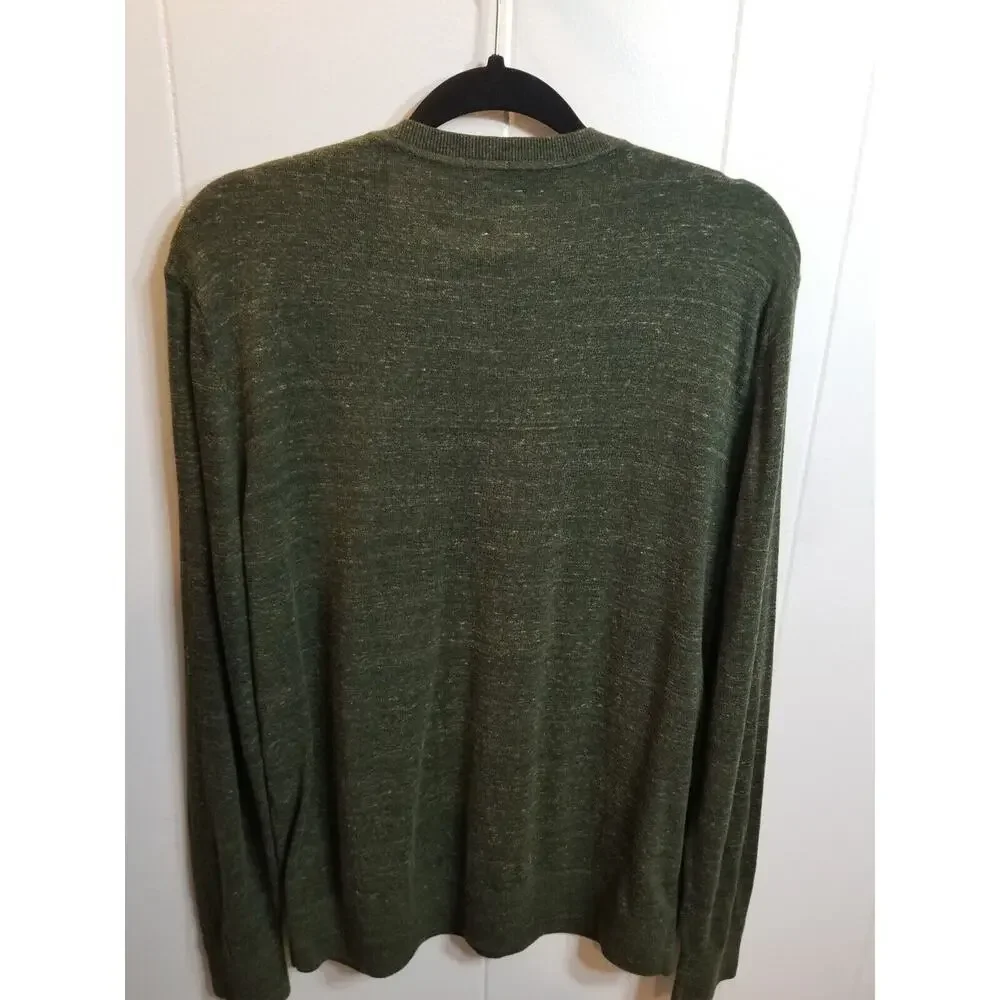 Gap Mens Sz Large Heathered Green Lightweight Pullover V Neck Sweater‎